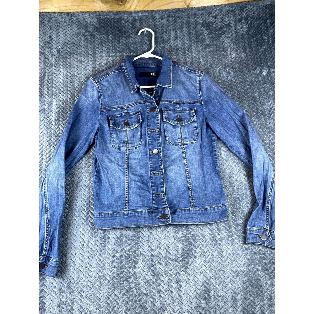 KUT from the Kloth Amelia Jean Jacket Womens S Blue Denim Stretch KJ618MG3